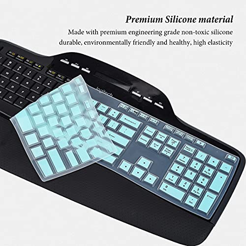Keyboard Cover For Logitech Mk710 Mk735 Wireless Keyboard, Logitech Mk700 Mk710-Rb Desktop Wireless Keyboard Protective Skin, Logitech Keyboard Accessories-Mint #TOP2