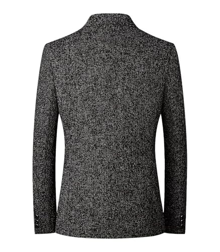 INVACHI Men's Tweed Blazer Jacket Two Button Casual Sports Coats for Men Slim Fit Business Blazer2