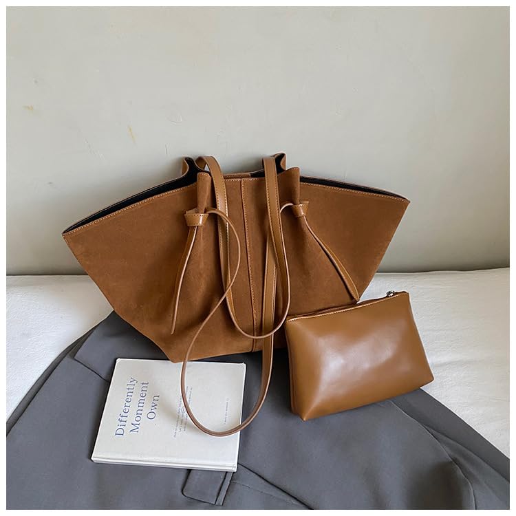 Image of Slouchy Suede Tote Bag Women Crossbody Hobo Shoulder Purses Travel Handbags