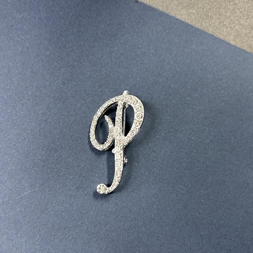 Image of Rhinestone Initial Brooch Pin for Women, Alphabet Gold Letter Brooch A-Z with Crystal, Metal Pin for Hat Bag Dress Suit Accessory for Men