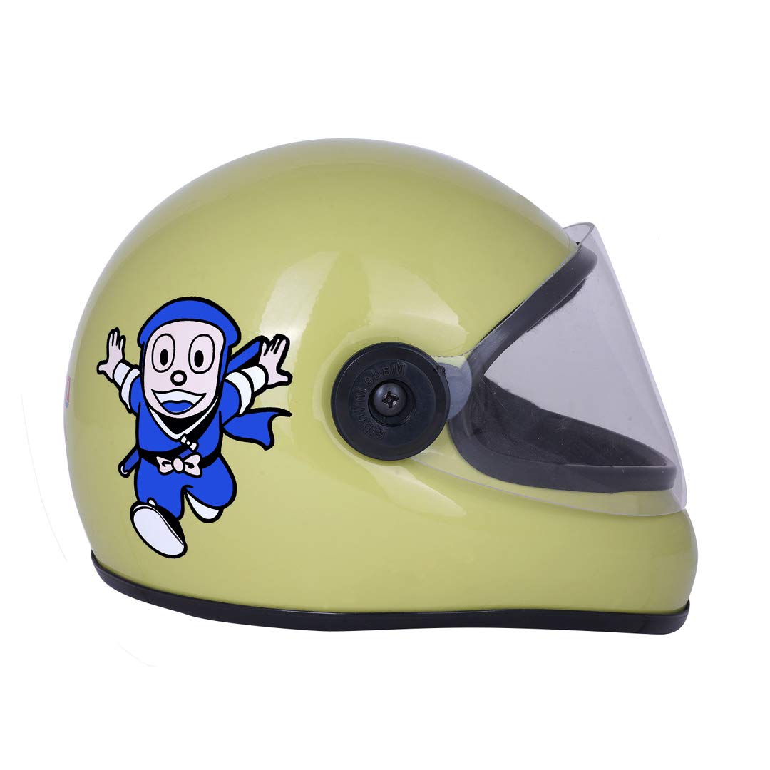 Sage Square Adjustable Cartoon Full Face Helmet for Kids Baby Safety and Comfort (3-12 Years) (Free, Khakhi Glossy)-image-33