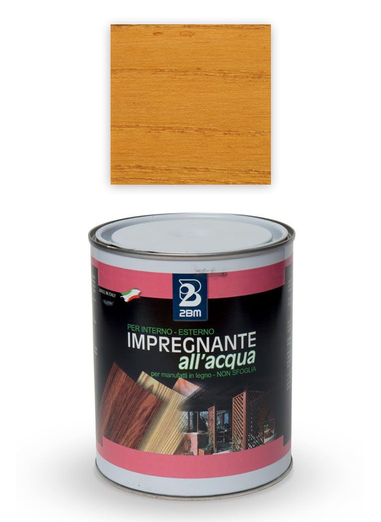 Impregnante Legno all'Acqua Colore DOUGLAS interni esterni 2BM | NON SFOGLIA, NON PELLICOLA | Trattamento Preventivo Anti Raggi UV | Protezione da Agenti Atmosferici e Parassiti | Barattolo 750 ml