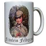 Spülmaschinengeeignet Fräulein Feldgrau Postkarte Erster Weltkrieg Pickelhaube Mädchen - Tasse #9540