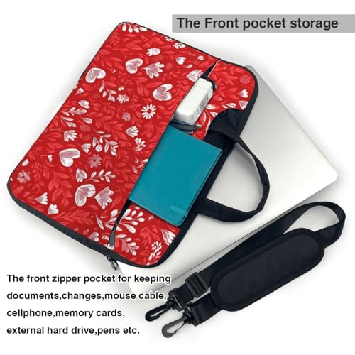 Maletín para portátil estampado floral rojo 14 pulg miniatura 6