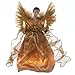 Kurt Adler UL 10-Light African American Angel Christmas Treetop Figurine, 13-Inch, Gold