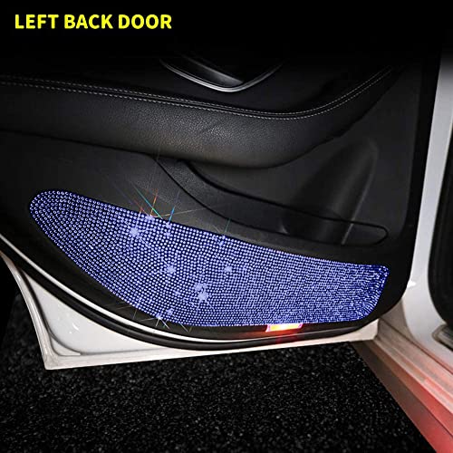 Image of eing Bling Car Door Anti-Kick Pad Crystal Door Protective Pad Universal Anti-Kick Dirty Stickers Anti-Collision Stickers,4 Pack /Set(2 Pack for Front Door and 2 Pack for Back Seat Door),Deep Blue