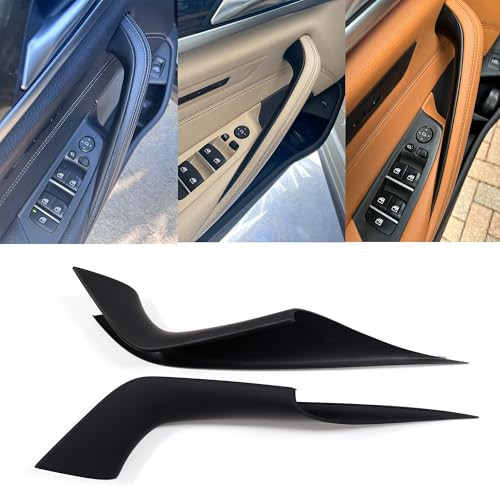 WODOFO GDR Left & Right Interior Door Panel Pull Handle Covers Trim Compatible with BMW 5 Series G30/G31/F90 2017-2022 518 520 525 530 540 550 M5 (Snap-on) Black
