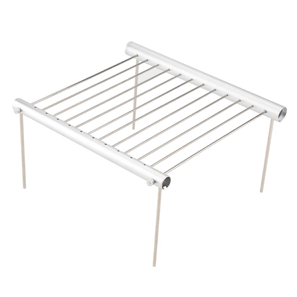 lyrlody Parrilla para Acampar, Parrilla de Barbacoa Plegable de Acero Inoxidable