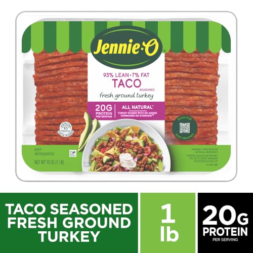 Jennie-O, Ground Turkey Meat, Lean 93%/7% Taco Seasoned Turkey, Pack, 16 Ounce