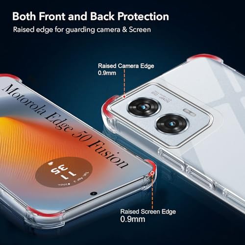 Image of Jkobi Shockproof Crystal-Clear Back Cover for Motorola Moto Edge 50 Fusion (Anti Yellow Case | Drop & Camera Protection | Hard Polycarbonate)