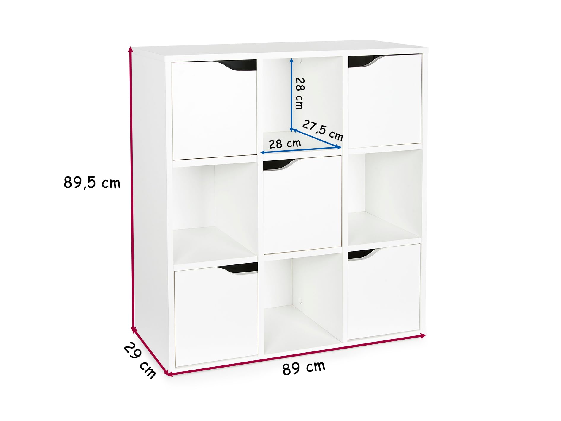 Leomark Kubico Max -Jungle- 29 x 89 x 89,5 cm Bibliothèque Moderne au Style Élégant et Fonctionnel Le Salon, Bureau, Chambre Design élégant