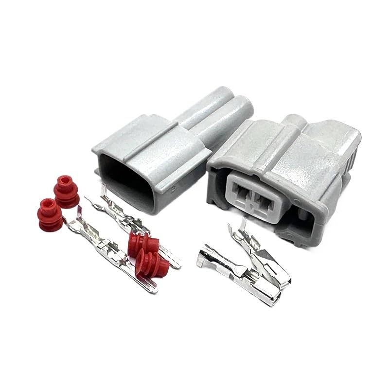 Cars Connector 1 Set 2 Pin Way Fuel Injector Water Proof Plug Female Male Automobile Harness Connector 6189-0611 90980-11875(Brown,5 Sets)