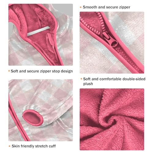 GuoChe Tartan Check Pink Toddler Sherpa Jacket3