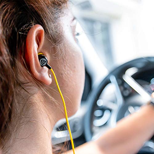 Image of LUDOS Clamor Wired Earbuds in Ear Headphones with Microphone, Earphones with Mic and Volume Control, Memory Foam, Reinforced Cable, Bass Compatible with iPhone, Apple, iPad, Computer, Laptop, PC