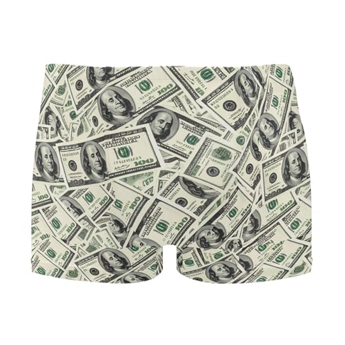 Paper Money Hundred Dollar Bills Mens Swim Trunk Swimwear Bathing Suit Swim Brief Square Leg Board Short S B0405097