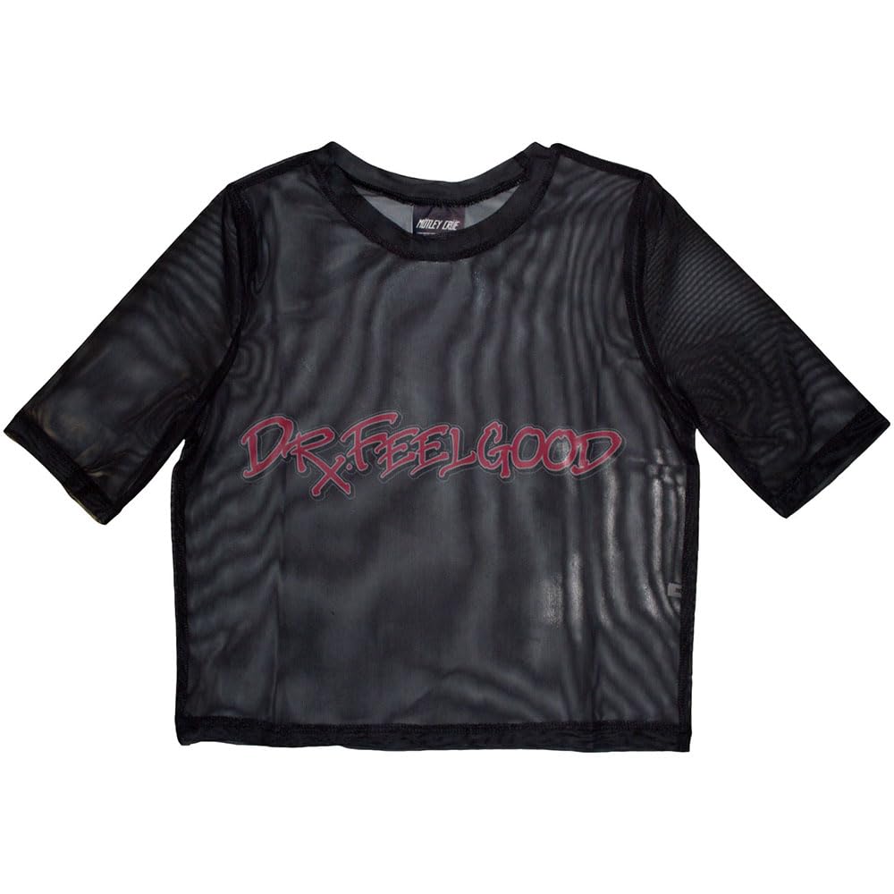Rock Off officially licensed products Motley Crue Dr Feelgood Mesh Crop Top XXL Black