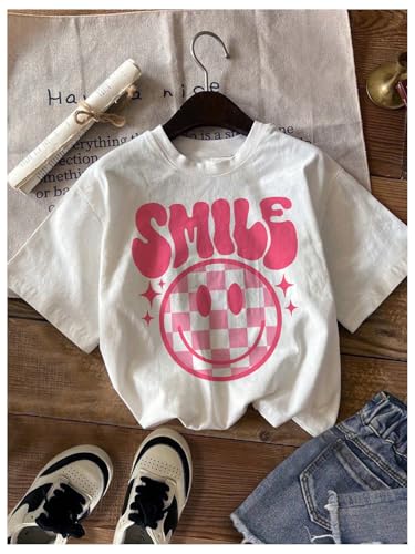 Image of SweatyRocks Girl's 3 Pack Cute Letter Graphic T Shirt Crewneck Short Sleeve Summer Casual Tee Shirt