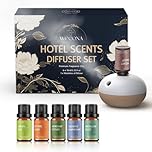 Waterless Rechargeable Scent Diffuser – Hotel Collection Diffuser Set with 6 Hotel Essential Oils – Two Intensity Modes –Essential Oil Diffuser