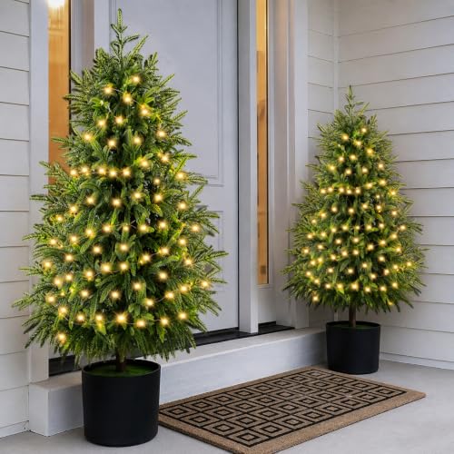 2 Pack, Pre-Lit 3FT Artificial Norfolk - image 9