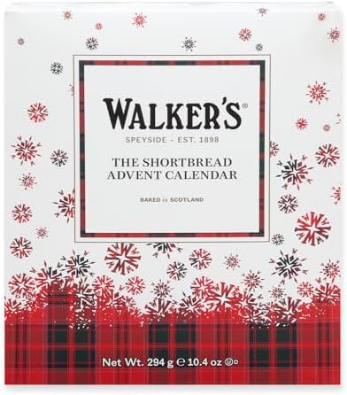 Walker’s 2025 Advent Calendar with Shortbread Cookies from Scotland - 24 Count (10.4 oz) - Limited Edition Cookie Box with Christmas Cookies in Various Shapes and Flavors