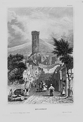 Burg Eppstein Stadt Main-Taunus-Kreis Hessen Original Stahlstich