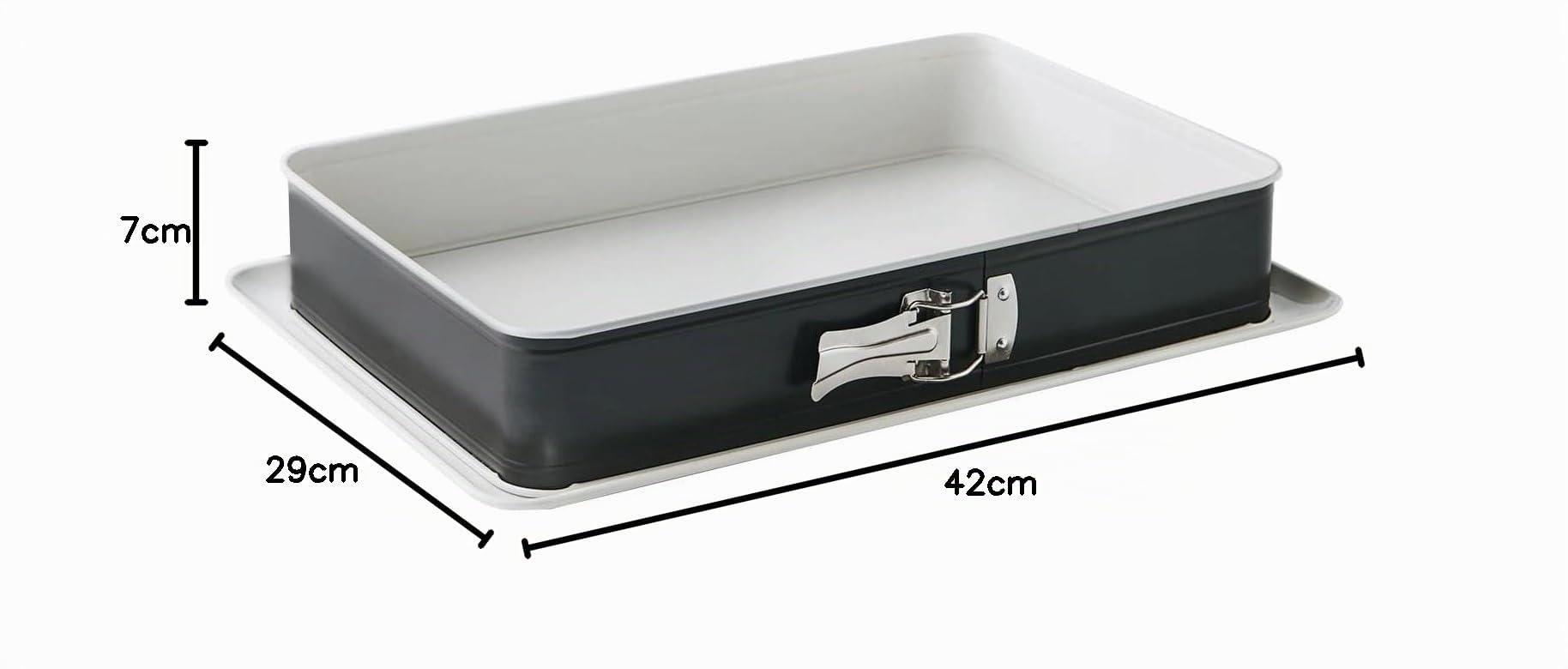 Betty Bossi - Springfrom - 4,5 Liter - Schnittfest Rechteckig - 3 in 1 Springform - Rand mit Schnalle und Antihaftbeschichtung - Schnitt- und kratzfester Boden - Backen Servieren Schneiden