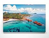 Atemberaubendes Leinwand-Bild Strand Italien Sardinien - 