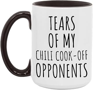 Tears of My Chili Cook-Off Opponents Mug, Funny Coffee Mug for Chili Cook-Off, 15oz White/Black