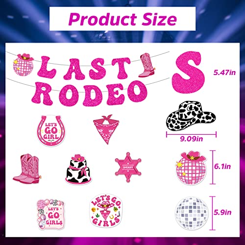 Image of Last Rodeo Birthday Party Decorations - NOVBAUB 26PCS Preppy Disco Party Swirls Bachelorette Party Decorations Let's Go Girls Cowgirl Hanging Swirls Whirl Streamers Party Decor for Women