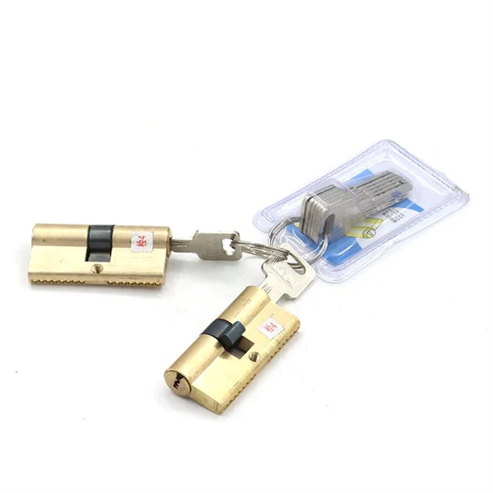 Wpoiyhgby Double Lock Cylinder 65Mm With 8 Keys Thumb Turn Euro Profile Cylinder Barrel Lock Brass Satin Nickel Finish 1Pcs