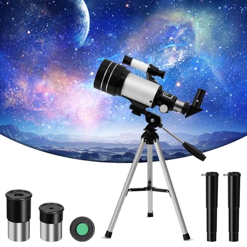 Bellanny Telescopio Astronomico per Adulti e Principianti - Apertura 70mm, 300mm Refrattori Telescopi Professionale, Telescope Portatile per Bambini con Treppiede, Adattatore Telefono, Filtro lunare