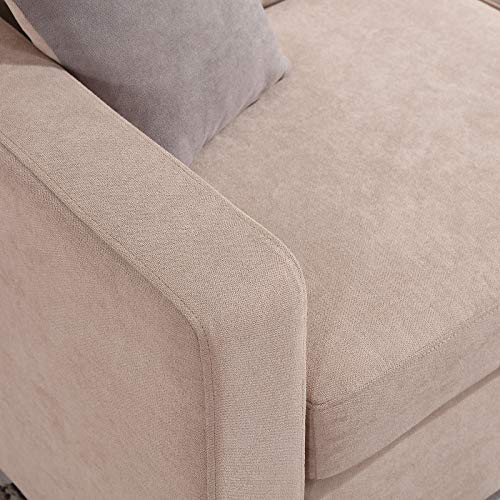 Honbay L Shaped Couch With Linen Fabric,Convertible, Reversible Sectional Sofa For Small Space, Dark Beige #TOP6