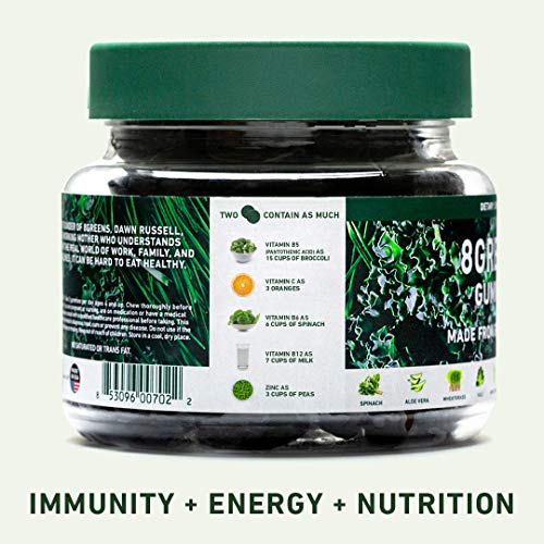 8Greens Gummies - World's First Gummies Made from Real Greens to Support Immunity & Energy for Adults and Kids (60 Count)