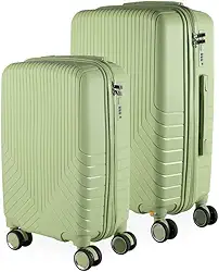 Cj Malas Polipropileno 2 Peças P e M com Rodas 360 França - AeroMalas (Verde)