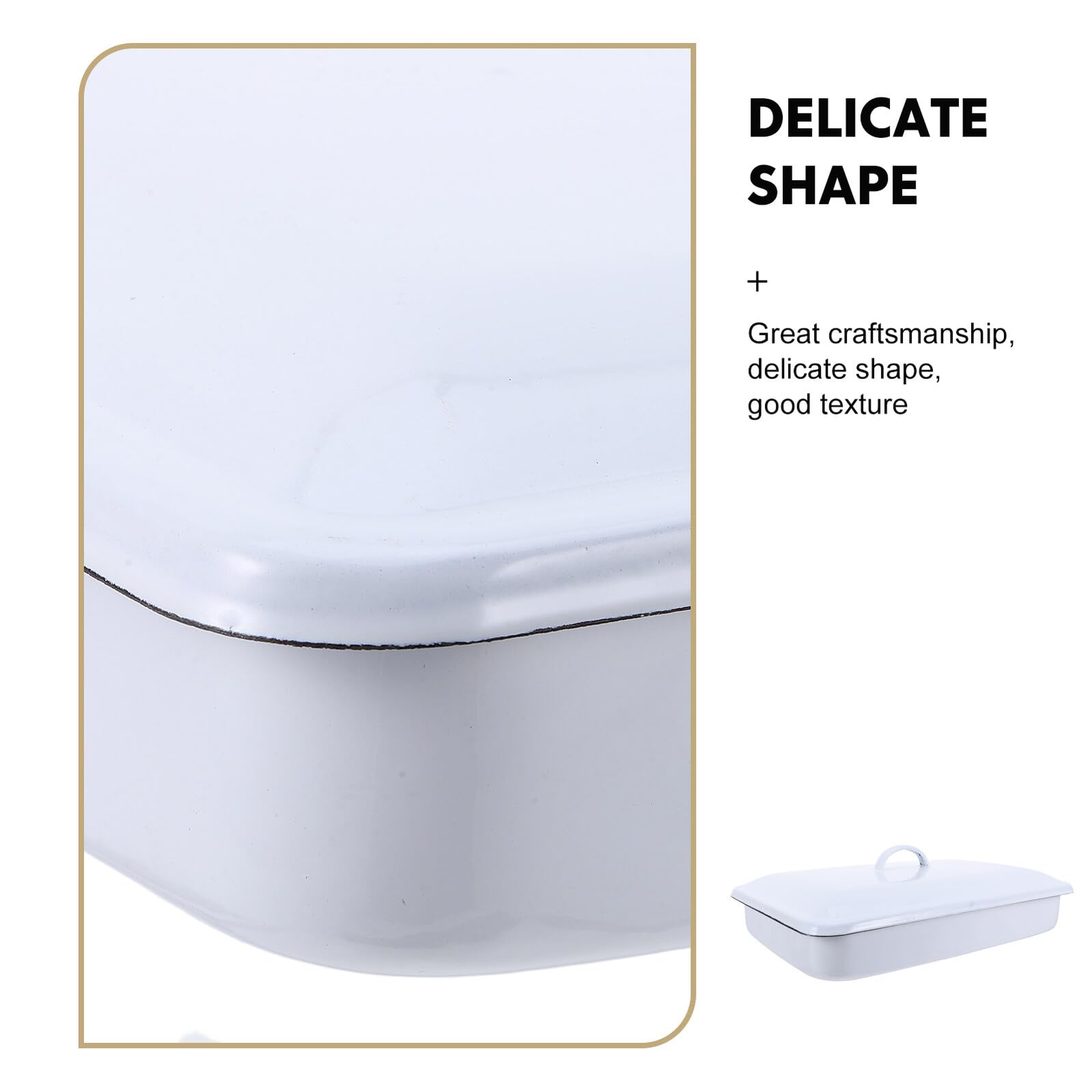 Cabilock Bandeja Esmaltada Rectangular 30X20X5 CM con Tapa para Laboratorio Recipiente para Instrumental y Material de Vidrio Bandeja para Clasificación y Almacenamiento de