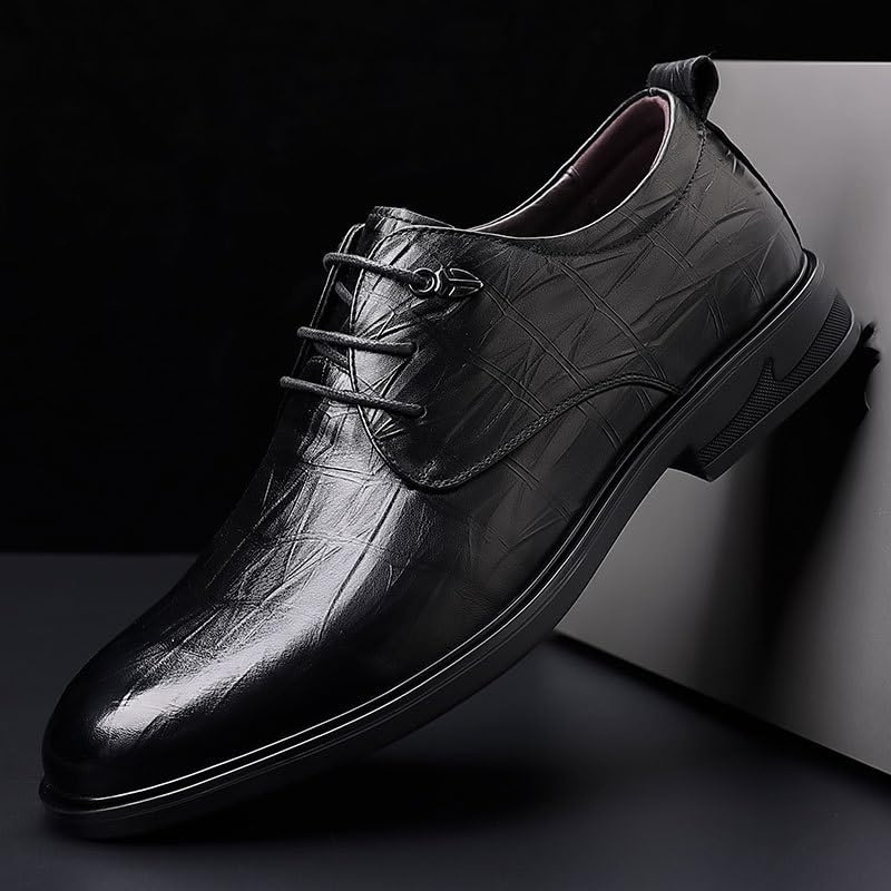 Men's Dress Shoes Casual Business Leather Oxfords Shoes Non Slip Casual Work Office Comfortable Derby Shoe for Men4