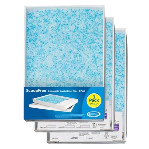 PetSafe ScoopFree Ersatzschale mit Silikat Katzenstreu, Für selbstreinigende Katzentoilette PetSafe ScoopFree geeignet, 3er-Pack, Bis zu 30 Tage Frische pro Schale, Blau