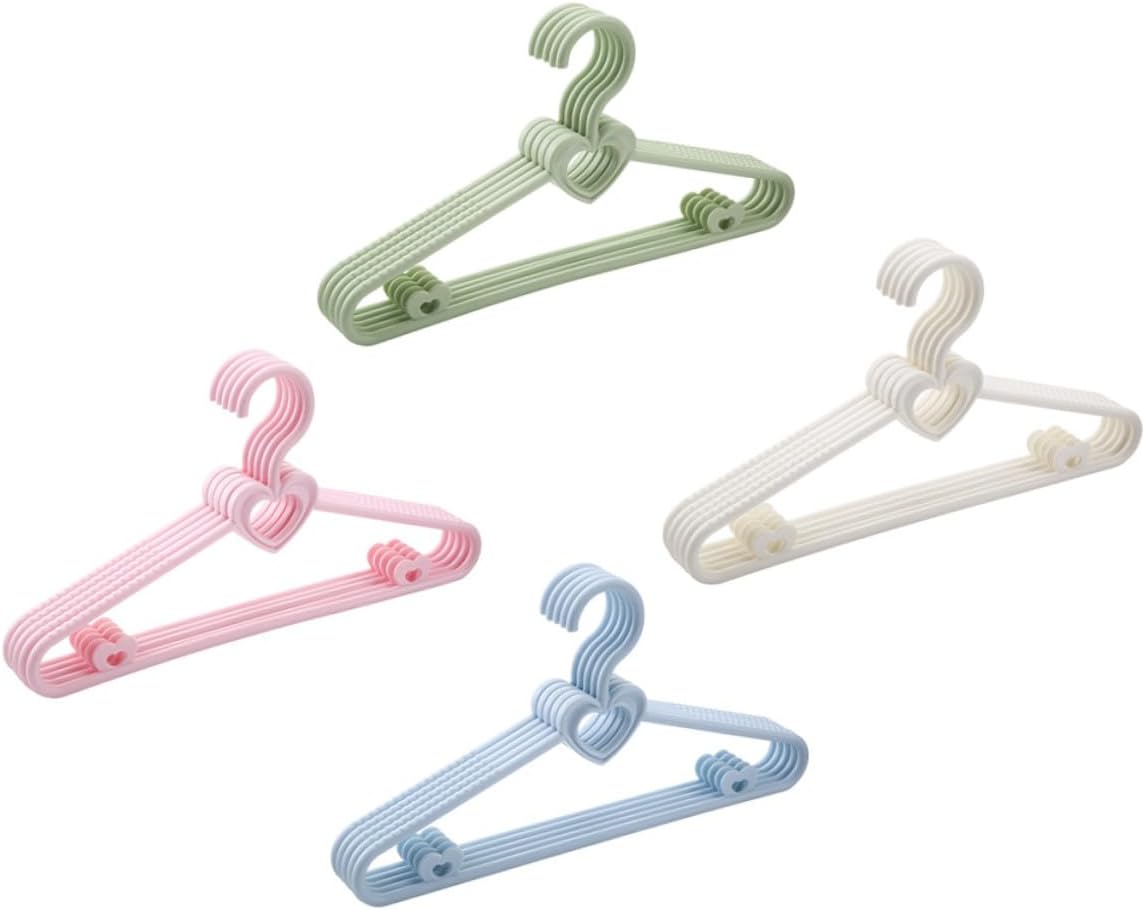 20pcs Clothing Hangers Thickened Non-Slip Closet Organizers for Boys and Space-Saving Clothes Hooks in White Rose Green