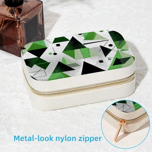 Boîte à bijoux en velours vert chic et spacieuse pour ranger vos colliers