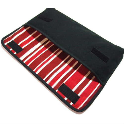 suono(スオーノ) Apple Magicキーボードケース(ブラック・ボルドーストライプ) -ハンドメイド
