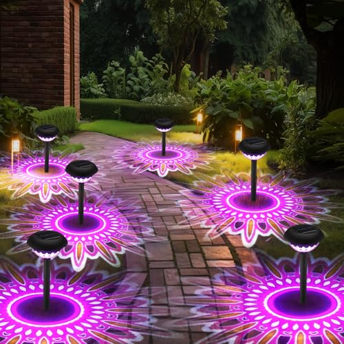Retisee 4 Pack Diwali Lotus Decoration Solar Pathway Lights Led