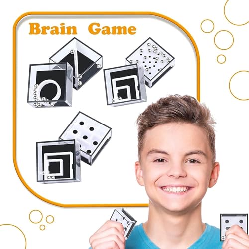 لعبة متاهة اي كيو من بوليفيا بالانس، 12 عبوة من صناديق الاحجيات ثلاثية الابعاد مع كرة من الستيل، لعبة متاهة تحدي للاطفال والكبار، هدايا مثالية للحفلات وحشو الجوارب لجميع الاعمار