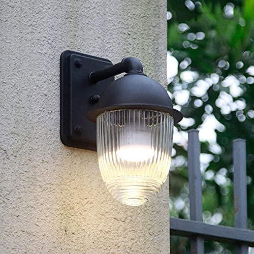 Applique murale E27 noire Victoria en alumimétal et verre étanche de 30x22cm pour jardin - 4