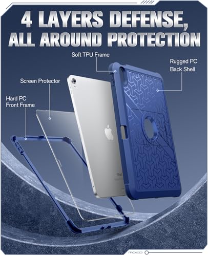 Coque iPad 11/10.9 antichoc robuste MoKo double couche protecteur écran béquille