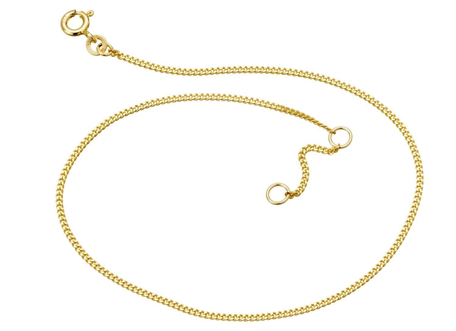 Elegante Fußkette Panzerkette Breite 1,4mm - aus echt 333 Gold, viele Längen zur Auswahl