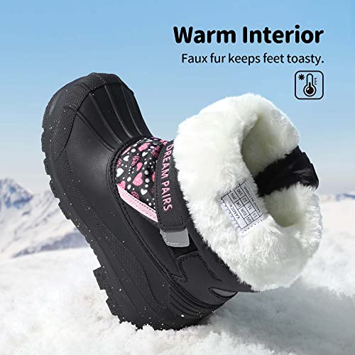 Dream Pairs Boys & Girls Mid Calf Waterproof Winter Snow Boots For Toddler/Little/Big Kid,Size 4 Big Kid,Black/Pink,Kamick thumb #2