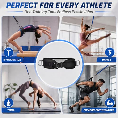 Esanvil Backflip Trainer Sling Bungee Equipment Back Handspring Trainer and Heavy Duty Bungee Fitness Equipment Set for Home Gym,Gymnastics,Martial Arts,Yoga and Dance (M(132-220lbs)) — view 6