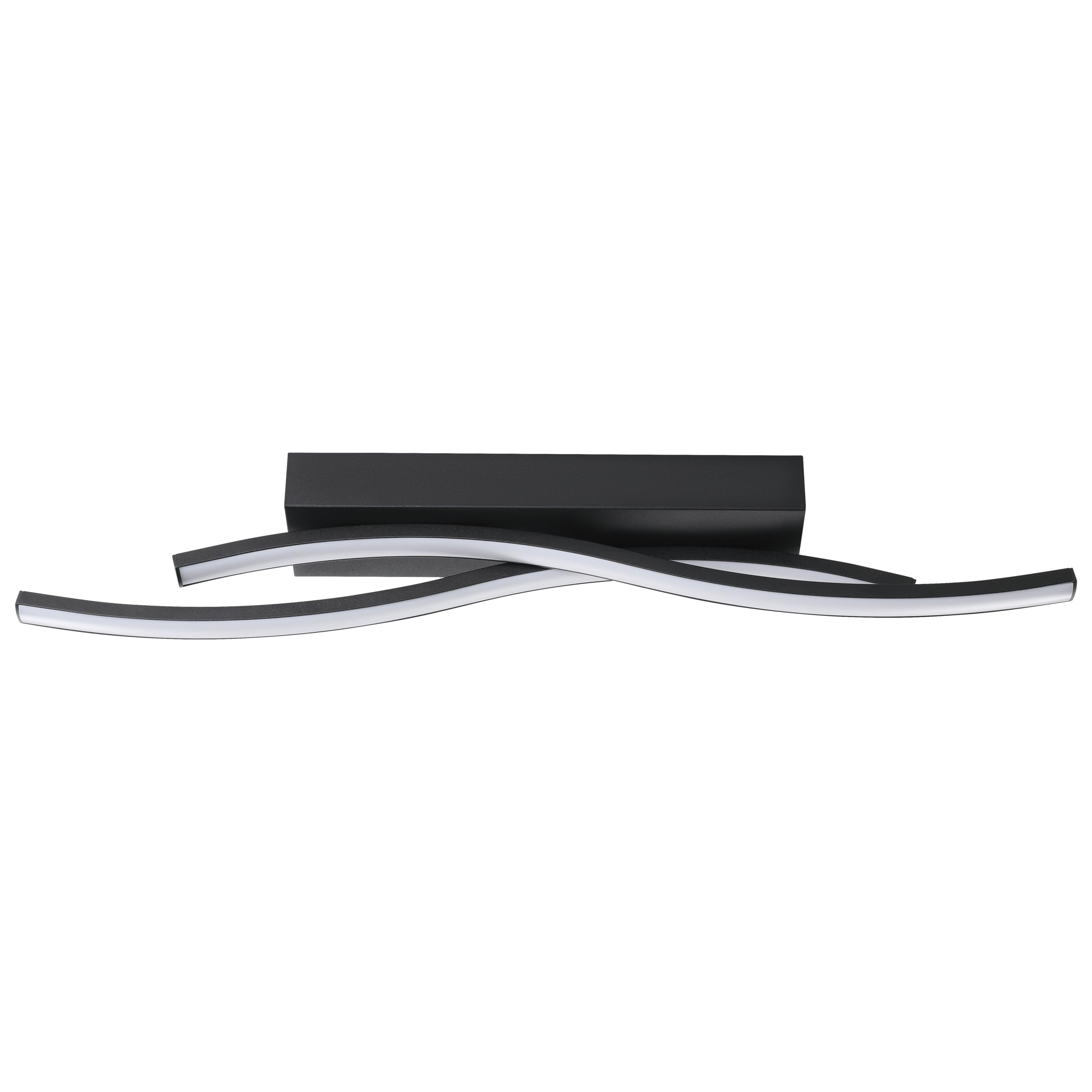 Eglo LED Ceiling Light Fitting Viloria, Curved Ceiling lamp, Living Room Lighting Made of Metal in Black and Plastic in White, Warm White, 56.5 cm