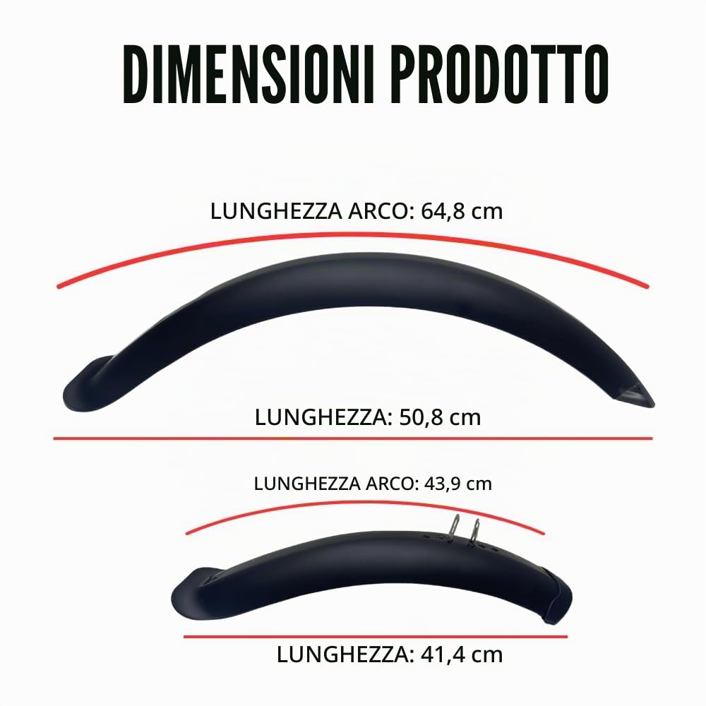 ZSYALY - Parafanghi per pneumatici di bicicletta, kit parafango per bicicletta, copertura completa, facile set parafango anteriore e posteriore (50 x 10 cm), nero