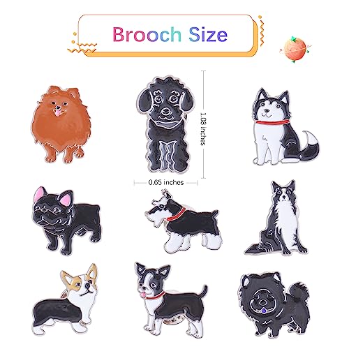 Image of Ornaland 9 Pieces Dog Brooch Pins Cute Animal Brooch Cartoon Siberian Dog Lapel Pins with Brass Butterfly Clutches Alloy Enamel Brooches Badges Jewelry for Backpacks Clothes Jackets Hats